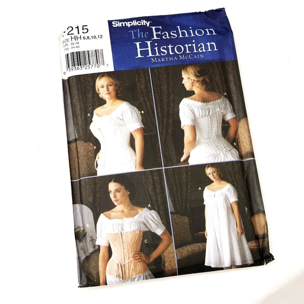 Simplicity # 7215 Sewing Fashion Historian Corset Pattern SZ 6-12 NWT